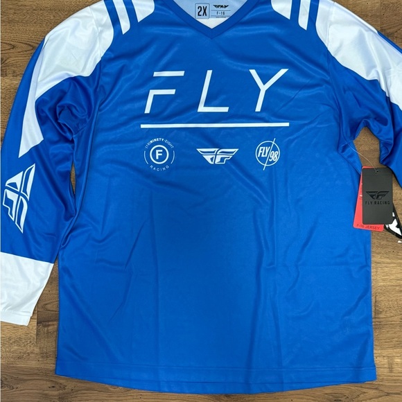 FLY Racing. Men’s  Blue and White Shirt - Picture 4 of 7
